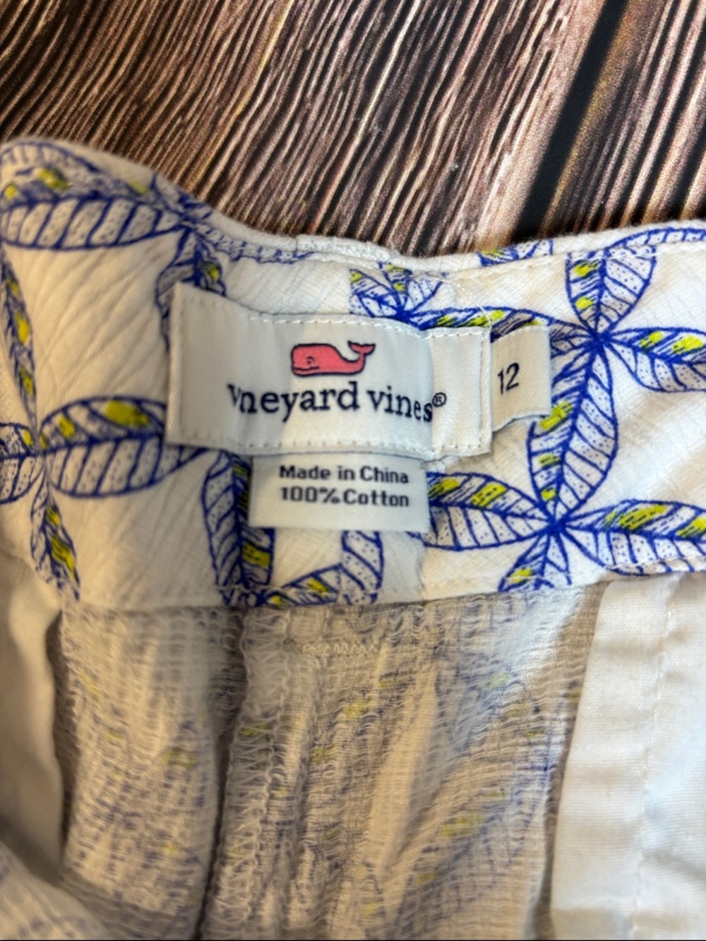 Vineyard Vines Cream and Blue Geometric Bermuda Shorts(0051) - Picture 3 of 4